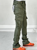 Men QUALIFIED DENIM Wax Cargo Stack Denim Jeans