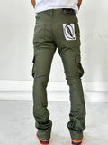 Men QUALIFIED DENIM Wax Cargo Stack Denim Jeans