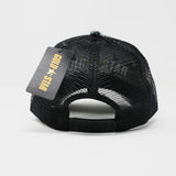 Men GOLD STAR Snake Leather Trucker Hat