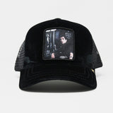 Men GOLD STAR Scar Face Velvet Trucker Hat