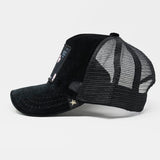 Men GOLD STAR Scar Face Velvet Trucker Hat
