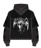 Men ROKU STUDIO Bad Habits Cropped Twofer Fleece Hoodie