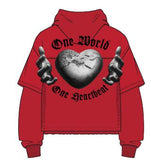 Men ROKU STUDIO One World Cropped Twofer Fleece Hoodie