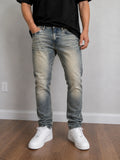 Men JORDAN CRAIG Light Rip Sean Slim Taper Fit Jeans