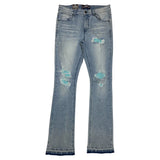 Men DENIMICITY Rip N Repair Washed Stacked Jeans