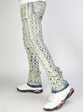 Men WAIMEA  Frayed Checkered Stacked Jean