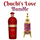 Chuchi's Love Bundle | L'Amour Rouge 100 ML EDP By Le Bonheur | Rajwa 20 ML Pure Concentration Oil By Almas