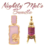 Nightly Mel's Bundle | Nightly Donna 100 ML EDP By Le Bonheur | Rajwa 20 ML Pure Concentrated Oil By Almas