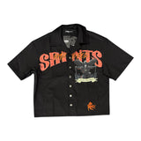 Men ROKU STUDIO Rise Woven Cropped Button Up Shirt