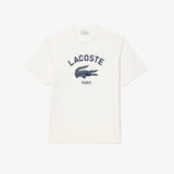 Unisex LACOSTE Signature Print Cotton T-Shirt