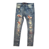 Men DENIMICITY Rip N Repair Bleached Stacked Jeans
